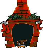 Santa in the fireplace